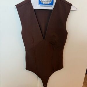 Abercrombie & Fitch Crepe V-Neck Bodysuit